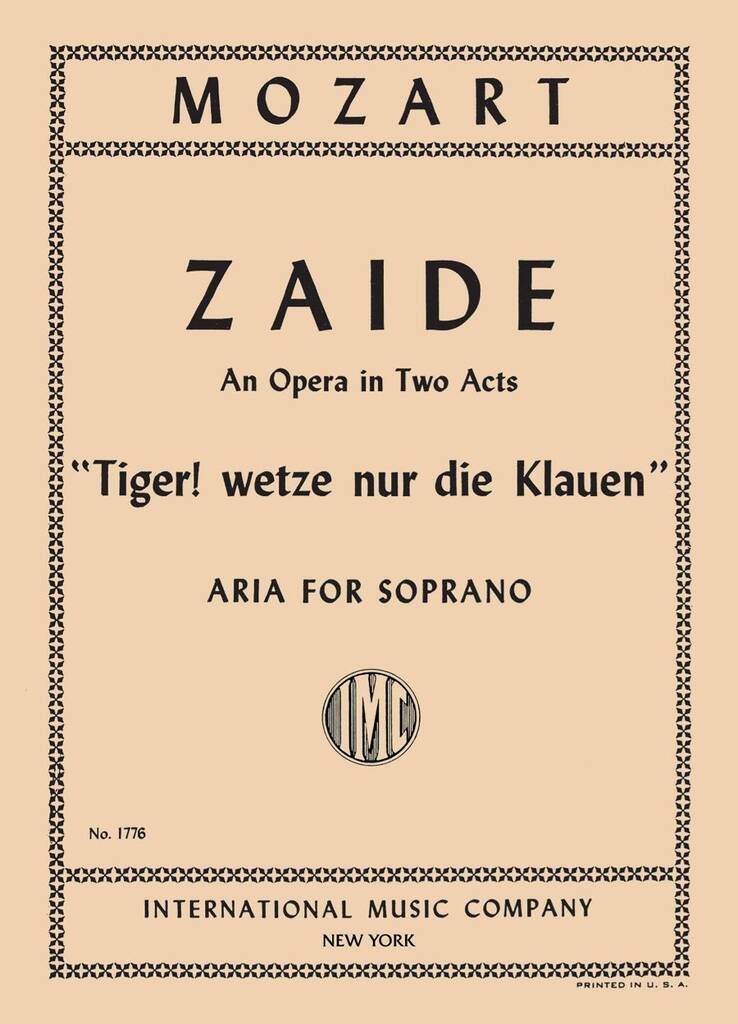 Zaide Tiger Wetze Nur Die Klauden From Zaide